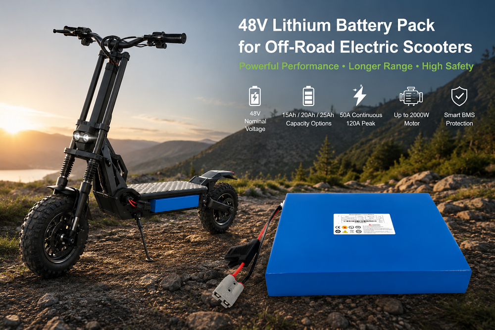 آخرین مورد شرکت 48V Lithium Battery Pack for 2000W Off-Road Electric Scooters