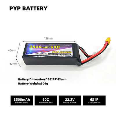 3500mAh 6S 22.2V Drone Battery with High Energy Density and Long Service Life for RC Models