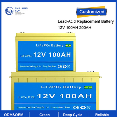 باتری لیتیومی OEM ODM LiFePO4 12.8V 100AH ​​200AH باتری جایگزین سرب اسید باتری قابل شارژ با BMS داخلی