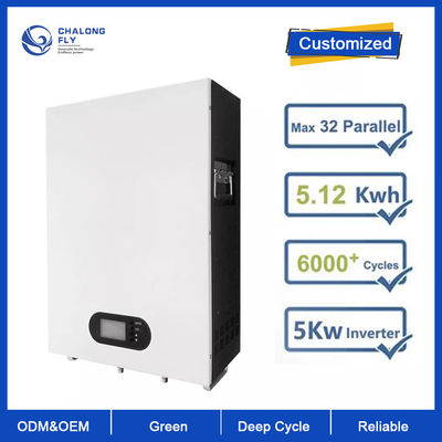 باتری لیتیومی LiFePo4 OEM ODM 48V 100AH ​​بسته باتری خورشیدی لیتیوم یونی صفحه اصلی ظرفیت 5KWH برای سیستم انرژی پشتیبان