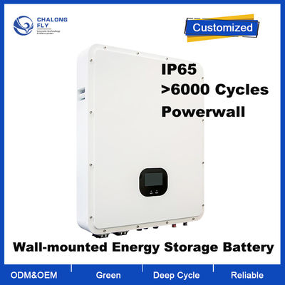 48V IP65 ضد آب LiFePO4 باتری لیتیوم خانه Powerwall با 6000+ چرخه زندگی سیستم ذخیره انرژی