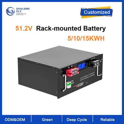 Rack Mount LiFePO4 سیستم انرژی خورشیدی خانگی باتری لیتیوم یون قابل تجدید 48V 100AH ​​200AH 300Ah