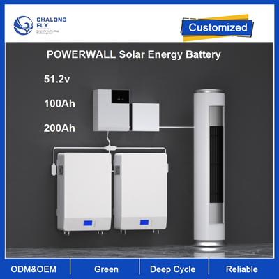 باتری 48 ولت 100 آمپر ساعت 200 آمپر ساعت خانه ذخیره انرژی 6000 چرخه 1C LiFePO4 Solar ESS