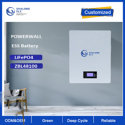 باتری قابل شارژ 5KW Lifepo4 Powerwall 100Ah برای سیستم برق خورشیدی نصب شده روی دیوار