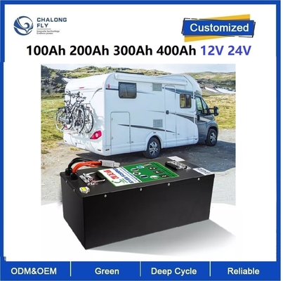 CLF لیتیوم آهن فوسفات باتری شارژ مجدد بسته باتری LiFePO4 100Ah 200Ah 300Ah 400Ah 12V 24V برای قایق RV Camper