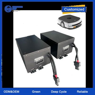 باتری لیتیومی ربات AGV با ولتاژ 25.6 ولت، 51.2 ولت، 83.2 ولت، جریان 100 آمپر، 150 آمپر، 200 آمپر ساعت، باتری 48 ولت Lifepo4 با شارژر، باتری لیتیوم یونی AGV