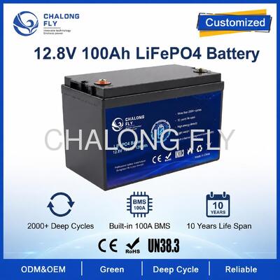 بسته باتری سفارشی 12.8 ولت 100 آمپر ساعت LiFePO4 با BMS برای چراغ‌های خیابانی خورشیدی و برق کمکی RV