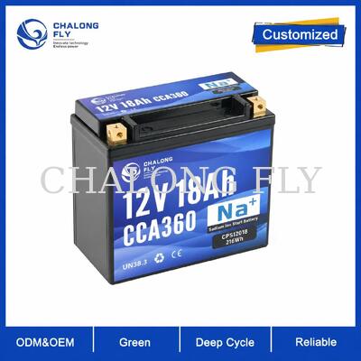 باتری استارتر لیتیوم فسفات آهن 12.8 ولت 18 آمپر ساعت 360CCA برای کاربردهای ورزشی موتوری