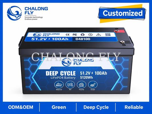 51.2V 100Ah LiFePO4 Trolling Motor باطری با انرژی 5.12kWh، نظارت بلوتوث و خروجی مداوم 100A